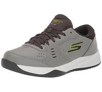 Skechers Herren Viper Court Smash-Athletic Indoor Outdoor Pickleball Schuhe | Relaxed Fit Sneakers, Grau/Limette, 44 EU