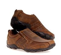 Skechers Herrenschuh mit Durchmesser, Größe 45, breit, Dunkelbraun, Dunkelbraun, 45.5 EU