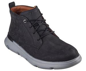 Skechers Herrenschuhe Sportliche Schnürer Schwarz Schwarz - Gr. - 45