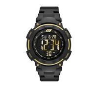 Skechers Herrenuhr Ruhland, Digitales Uhrwerk, 45mm Schwarzes, goldenes Polycarbonatgehäuse mit PolyurethanArmband, SR1019