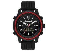 Skechers Herrenuhr Wilkie, AnaDigi Uhrwerk, 50mm Schwarzes Polycarbonat Gehäuse mit Silikonarmband, SR5154