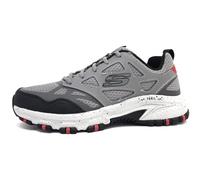 Skechers Hillcrest Herren-Sneaker, Anthrazitfarbenes Leder-Mesh-Synthetik-Rand, 45 EU
