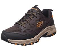 Skechers Hillcrest Herren-Sneaker, Brauner Leder-Mesh-Synthetikbesatz, 41.5 EU