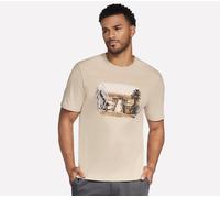 Skechers Hometown Shorts Sleeve T-Shirt in Nature Brown/Gray, Größe XL