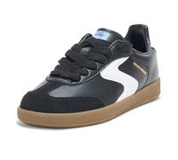 Skechers Hotshot Junior Varsity Sneaker, Black Synthetic/White Leather/White Trim, 32 EU