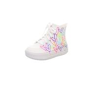 Skechers Hyperlift-Stiefel für Mädchen, Weißes Synthetik-Multi-Besatz, 12 UK Child