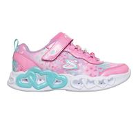 Sneaker SKECHERS "INFINITE HEART LIGHTS", Mädchen, Gr. 32, rosa multifarben, Lederimitat, Textil, kontrastfarbene Details, Schuhe Sneaker, Klettschuh mit Blinkfunktion, Größenschablone zum Download (4
