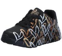 Skechers Mädchen UNO Lite Metallic Love Sneaker, schwarz/goldfarben