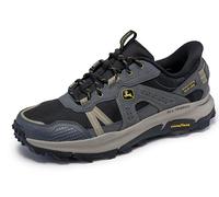 Skechers John Deere Equalizer 5.0 Trail Harvester für Herren, Anthrazitfarbenes Leder, schwarzes Netzgewebe, 41 EU