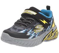 Skechers Jungen 400150n Bkbl Sneaker, Black Textile Synthetic Blue Yellow Trim, 21 EU