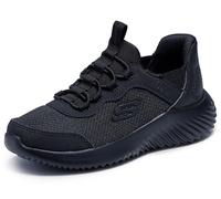 Skechers Jungen Bounder Brisk-Burst Slip-InTurnschuhe, Black Synthetic / Textile / Blue & Black Trim, 31 EU