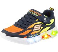 Skechers Jungen Flex-glow Dezlom Sneaker, Navy Synthetic Textile Orange Yellow Trim, 33.5 EU