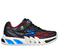 Skechers Jungen Flex-Glow Elite - Vorlo Sneaker in Schwarz/Rot/Blau, Größe 33.5