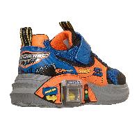 Skechers Jungen Garage Sneaker in Schwarz/Blau/Orange, Größe 35