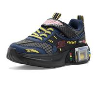 Skechers Jungen Garage Turnschuhe, Black & Navy Synthetic/Textile/Yellow, 27 EU