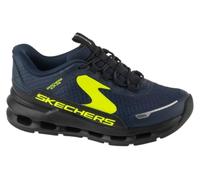 Skechers Jungen Glide-Step Plus Vista-Lane Turnschuhe, Navy Synthetic/Textile/Black & Yellow Trim, 27 EU