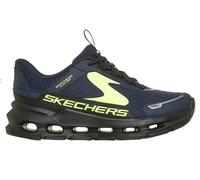 Skechers Jungen Glide-Step Plus Vista-Lane Turnschuhe, Navy Synthetic/Textile/Black & Yellow Trim, 31 EU