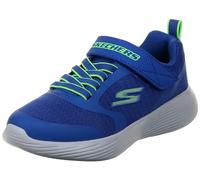 Skechers Jungen Go Run 400 V2 Goltran Sneaker, Blue Textile Synthetic Lime Trim, 33.5 EU