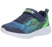 Skechers Jungen Go Run 600 Baxtux Sneaker, Navy Mesh Navy Synthetic Lime Trim, 34 EU