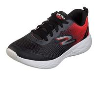 Skechers Jungen Go Run 600 Haddox Sneaker, Black Red Textile Charcoal Trim, 36.5 EU
