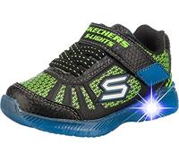 Skechers Jungen Illumi-brights Sneaker, Schwarzer Kunststoff Limette, 21 EU