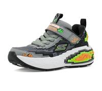 Skechers Jungen Mega-Craft 4K Turnschuhe, Charcoal Synthetic/Textile/Black, Lime, 35 EU