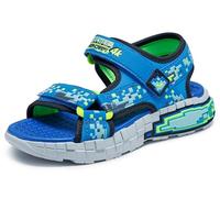 Skechers Jungen Mega-Splash 4K Turnschuhe, Black Synthetic/Blue & Lime Trim, 35 EU