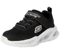 Skechers Jungen Meteor-Lights Krendox, Schwarzes Textil-Synthetik-Grauer Rand, 7 UK