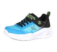 Skechers Jungen Meteor-lights Krendox Sneaker, Black Blue Textile Synthetic Lime Trim, 28.5 EU
