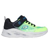 Skechers Jungen Meteor-Lights - Krendox Sneaker in Schwarz/Grün, Größe 34