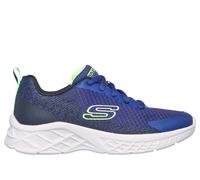 Skechers Microspec Ii Vovrix Sneaker, Navy Textile/Synthetic/Black & Lime Trim, 32 EU