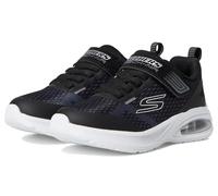 Sneaker SKECHERS "MICROSPEC MAX ADVANCE", Kinder, Gr. 35, schwarz (schwarz, blau), Textil, Synthetik, kontrastfarbene Details, sportlich, Schuhe, Freizeitschuh mit Klettverschluss, Größenschablone zum