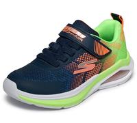 Skechers Jungen Microspec Max Velocity Turnschuhe, Navy Textile Synthetic Lime & Orange Trim, 28.5 EU