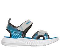 Skechers Jungen Microspec-Splash Sandalen in Grau/Blau, Größe 36, in der Maschine waschbar