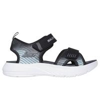Skechers Jungen Microspec-Splash Sandalen in Schwarz/Silber, Größe 28.5