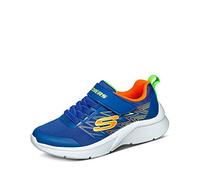 Skechers Jungen Microspec Texlor Trainer, Blue Textile/ Orange & Lime Trim, 28 EU