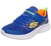 Skechers Jungen Sneaker Microspec Texlor – blaues Textil, orange-limette Besatz – Gr. 34 EU
