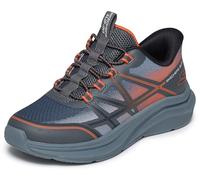 Skechers Jungen Microspec Velocity Turnschuhe, Charcoal Synthetic Textile Orange & Black, 27 EU