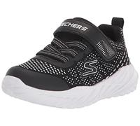 Skechers Jungen Nitro Sprint Karvo Sneaker, Schwarz Silberfarbener Textilbesatz Limettengrün, 33.5 EU