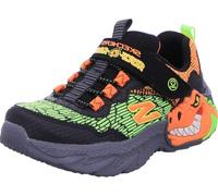 Skechers Jungen S Dino-Lights Sneaker, Black Synthetic Orange Green Textile Tr, 4 UK