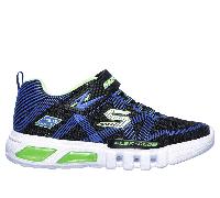 Skechers Jungen S Lights: Flex-Glow Sneaker in Schwarz/Grün, Größe 37, Vegan