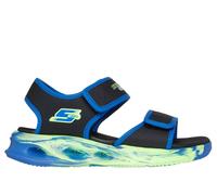 Skechers Jungen S-Lights: Sola Glow Sandal - Fusion Brights in Schwarz/Blau, Größe 33.5