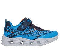 Sneaker SKECHERS "VORTEX 2.0", Kinder, Gr. 29, blau (blau, navy), Lederimitat, Textil, sportlich, Schuhe, Klettschuh mit Blinkfunktion, Größenschablone zum Download (95332219-29) blau, navy