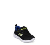 Skechers Jungen Skech-Stepz 2.0 Mini Wanderer Sneaker, Black Textile Synthetic Blue Lime Trim, 28 EU