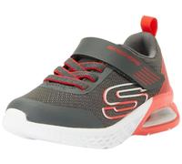 Skechers Jungen-Sneaker, Anthrazit-Textil-Synthetik-roter Rand, 32 EU