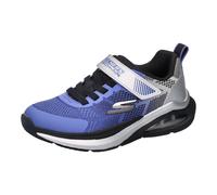 Sneaker SKECHERS "MICROSPEC MAX VELOCITY", Kinder, Gr. 35, blau (blau, silberfarben), Lederimitat, Schuhe Sneaker, Klettschuh, Freizeitschuh, Grössenschablone zum Download (22835531-35) blau, silberfa