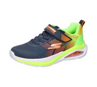 Sneaker SKECHERS "MICROSPEC MAX VELOCITY", Kinder, Gr. 32, blau (navy, limette), Lederimitat, Schuhe Sneaker, Klettschuh, Freizeitschuh, Grössenschablone zum Download (78675514-32) navy, limette