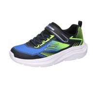 Sneaker SKECHERS "MICROSPEC VELOCITY", Mädchen, Gr. 32, blau (schwarz, blau), Lederimitat, Schuhe Sneaker, Klettschuh, Schlupfschuh, Grössenschablone zum Download (66047021-32) schwarz, blau