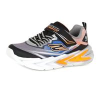 Skechers Flex Glow Ultra Sportschuhe EU 35 Black / Silver Synthetic / Grey / Blue / / Orange Textile / Silver Trim