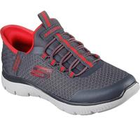 Skechers Jungen Summits High Range Turnschuhe, Charcoal Textile/Synthetic/Red Trim, 27 EU